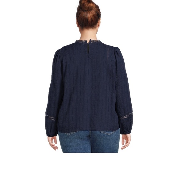 Time and Tru Women’s Lace Inset Puff Long Sleeve top with Matching Mini Skirt - Picture 3 of 9